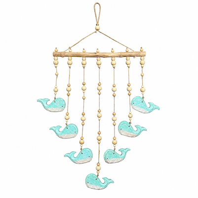 Whale Painted Horizontal Wooden Hanging